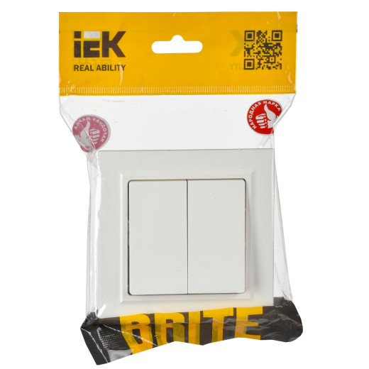 BRITE Выключ. 2-кл. прох. 10А ВС10-2-6-БрБ бел. IEK