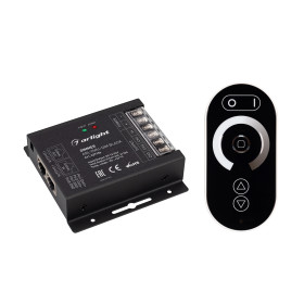 Arlight Диммер ARL-OVAL-DIM Black (12-24V, 3x10A, ПДУ Овал, RF, RJ45) (IP20 Металл, 3 года)