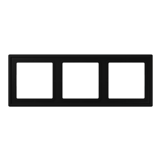 Рамка 3 поста, термопласт, черный матовый