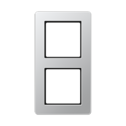 Рамка для вертикальной и горизонтальной установки, 2 поста, термопласт, алюминий, A FLOW