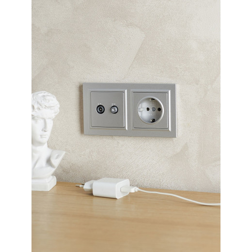 BRITE Рамка 2-мест. IP44 РУ-2-БрА-44 алюм. IEK