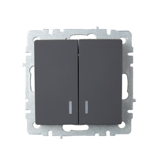 BRITE Выключ. 2-кл. с инд. 10А ВС10-2-1-БрГ граф. IEK