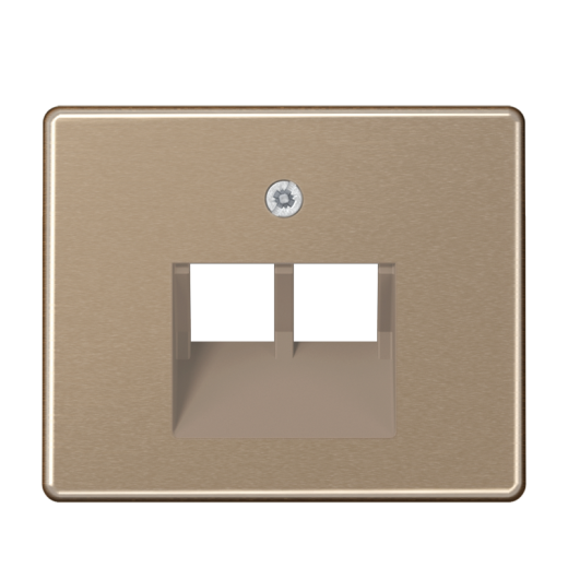 Крышка для двойных телефонных и компьютерных розеток (UAE), фиксация винтом, металл, золотая бронза, SL500