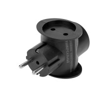 REXANT Тройник электрический универсальный 16А одно гнездо с/з черный.