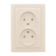 Розетка 2-мест. СП б/з 10А бежевый с защ. штор. Минск EKF