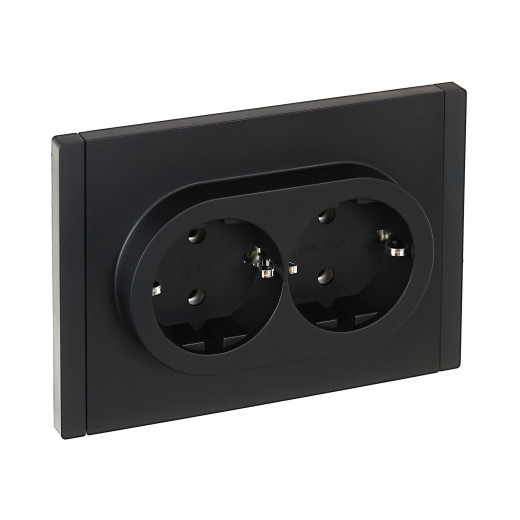 FORTE&PIANO Роз. 2-я с з/к без з/ш б/к 16А FP124 чер. IEK