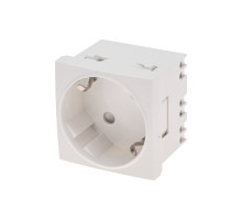 REXANT Розетка электрическая 45x45, CEE 7/4, 2K+3, 16A, белая.