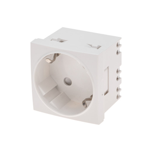 Розетка электрическая 45x45, CEE 7/4, 2K+3, 16A, белая REXANT