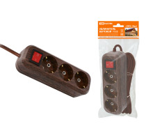 TDM Удлинитель бытовой  У03В выключатель, 3 гнезда, 5метров,2П+3, ПВС 3х1мм2 