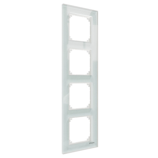 MERTEN M-Elegance РАМКА стеклянная 4 поста, БЕЛЫЙ КРИСТАЛЛ, SM