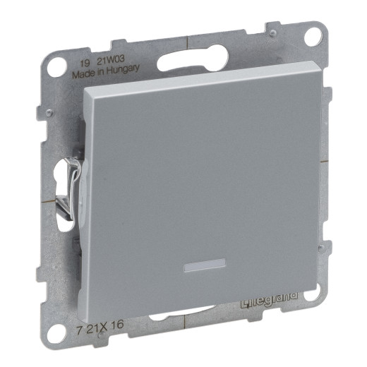 SUNO. Переключатель 10АХ 250В с подсветкой. Безвинтовые зажимы. Цвет 