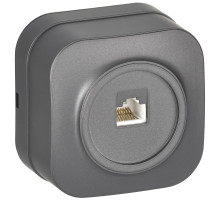 IEK GLORY Роз. комп. RJ45 кат.5E о/у РК10-ХСм сталь м.