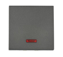 Ecoplast LK45 Выключатель с индикатором 45х45мм (схема 1L) 16 A, 250 B (черный бархат)