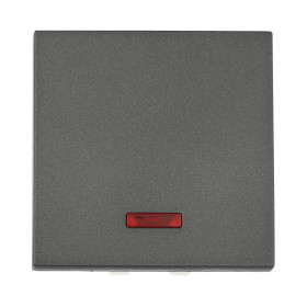 Ecoplast LK45 Выключатель с индикатором 45х45мм (схема 1L) 16 A, 250 B (черный бархат)