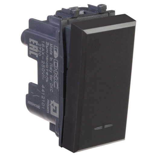 Выключатель модульный, Avanti, черный матовый, 1 модуль