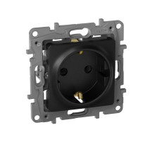 Legrand Etika Антрацит Розетка с/з, винт. клеммы, 16А, 250 В.