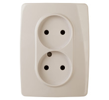 ЭРА Розетка Серия 12 12-2107-02 двойная без заземления 2X2P 16A-250В IP20 слоновая кость