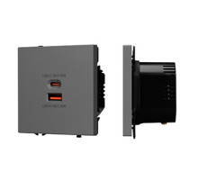 Arlight Механизм розетки с быстрой USB зарядкой SCT-NOBE-MUAC-SFPL-FC-GR (65W, QC3) (-)