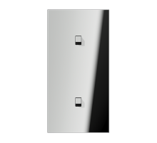 JUNG LS1912 Хром Центральная плата, 2 поста, для вертикальной установки, тумблеры 1+1,куб; метал. исполнение