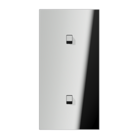 JUNG LS1912 Хром Центральная плата, 2 поста, для вертикальной установки, тумблеры 1+1,куб; метал. исполнение