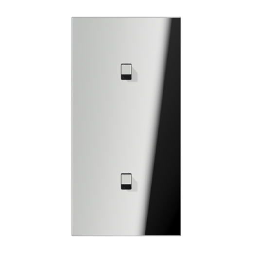 Центральная плата, 2 поста, для вертикальной установки, тумблеры 1+1,куб, металлическое исполнение, хром, серия LS