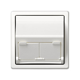 Simon 73 loft Белая Накладка 2-ой тлф/комп розетки(для 2-х коннекторов RJ45)