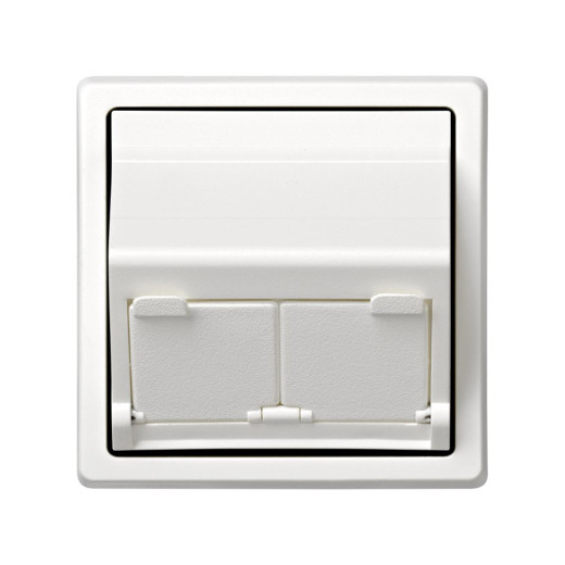 Simon 73 Белый Накладка 2-ой тлф/комп розетки(для 2-х коннекторов RJ45)