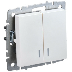 IEK BRITE BASE Жемчуг Выключ. 2-кл с индик 10А ВС10-2-1-БрЖ