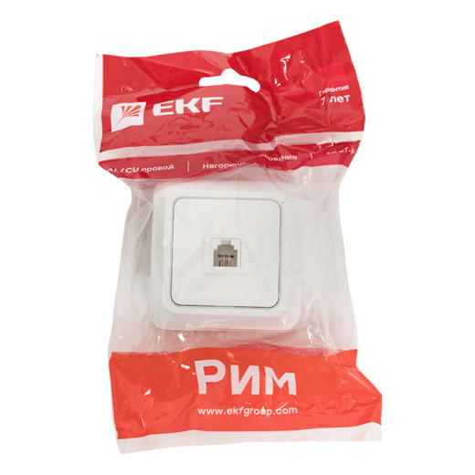 Розетка Phone 1-мест. бел. Рим EKF PROxima