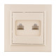 Минск Розетка RJ-45 2-местная СП бежевая EKF