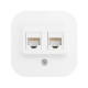 Розетка компьютерная двойная RJ45 категория 5e UTP - Legrand Quteo - IP20 накладной монтаж - белый