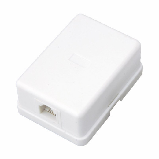 Розетка телефонная внешняя, 1 порт UTP RJ-14 (6P4C), CAT 3 REXANT