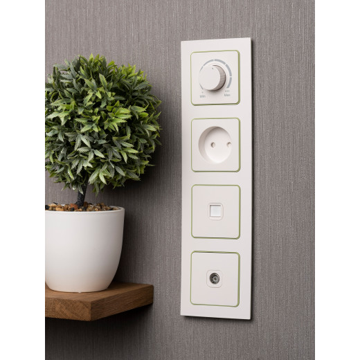 Стокгольм Рамка 4-местная белая с линией цвета зеленый EKF PROxima