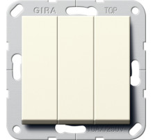 Gira S-55 Крем глянц Выключатель / Переключатель 3-клавишный