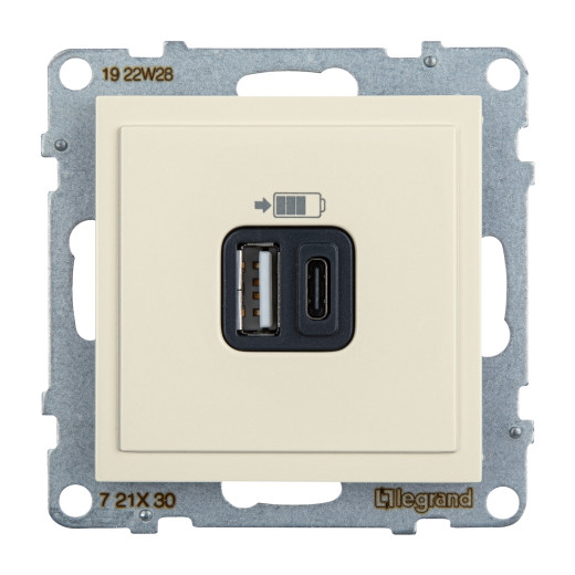 SUNO. Зарядное устройство USB 2 выхода Тип А - Тип С Цвет 