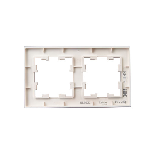 BRITE Рамка 2-мест. РУ-2-2-Бр стекло розовый матовый IEK
