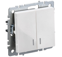 IEK BRITE BASE Белый Выключ. 2-кл с индикацией 10А ВС10-2-1-БрБ