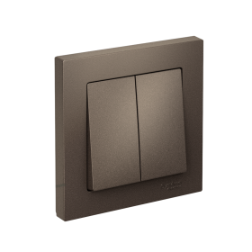 Systeme Electric AtlasDesign Мокко Выключатель 2-клавишный сх.5, 10АХ, в сборе