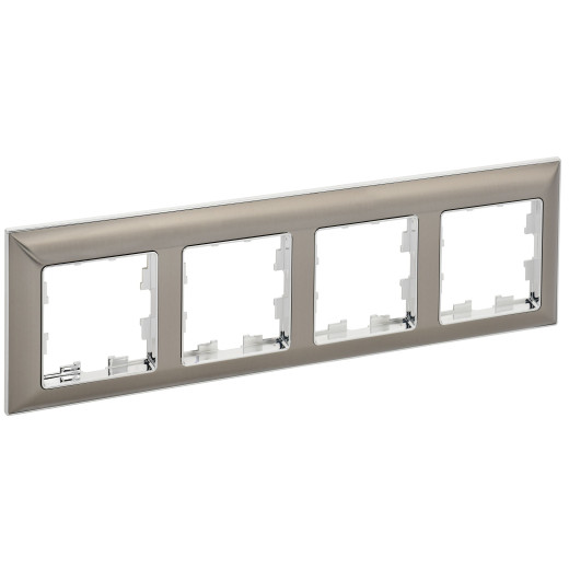 BRITE Рамка 4-мест. РУ-4-Бр металл хром/никель IEK
