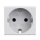 Розетка силовая 2Р+Е, со шторками, Viva, 2 мод., серая