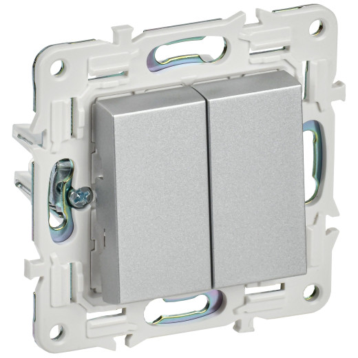 SKANDY Выключ. 2-кл. перекр. 10А SK-V06S сереб. IEK