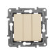 Выключатель трёхклавишный - Legrand Etika - 10А 250В винтовые зажимы - слоновая кость