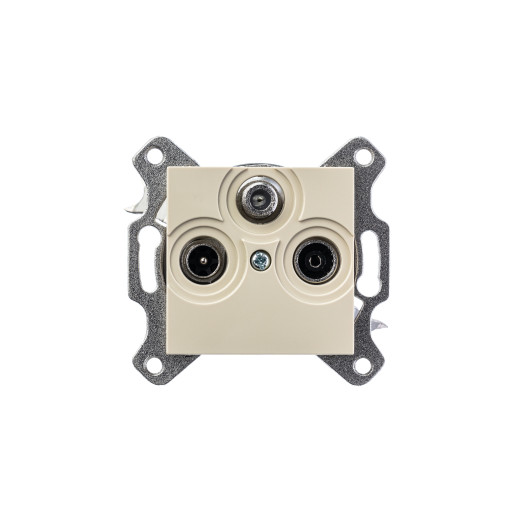 Розетка TV-R-SAT ABB Levit единственная слоновая кость