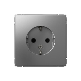 Systeme Electric ArtGallery Сталь Розетка с заземлением со шторками, 16А, механизм
