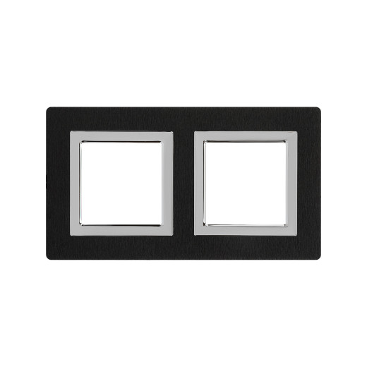 Рамка из алюминия 2 поста (4 мод.), Avanti, черная