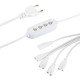 Разветвитель сетевой для линейных светильников ЭРА 5х IEC C7 2pin+timer на 5 точек с таймером 4, 8, 12H 2 м