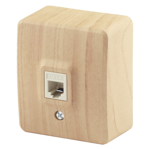 11-3202-11 ЭРА Розетка телефонная RJ11, ОУ, IP20, Эра Эксперт, сосна (16/160/3200)