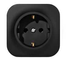 Legrand Quteo IP20 Чёрный матовый Розетка с заземлением без шторок 16А 250В винтовые зажимы накладной монтаж.