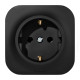 Розетка с заземлением - Legrand Quteo - без шторок IP20 16А 250В винтовые зажимы накладной монтаж - чёрный матовый