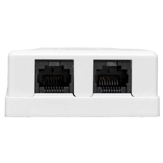 Розетка настенная TERACOM Cat.5E неэкранированная 2 порта RJ-45 Dual IDC белая